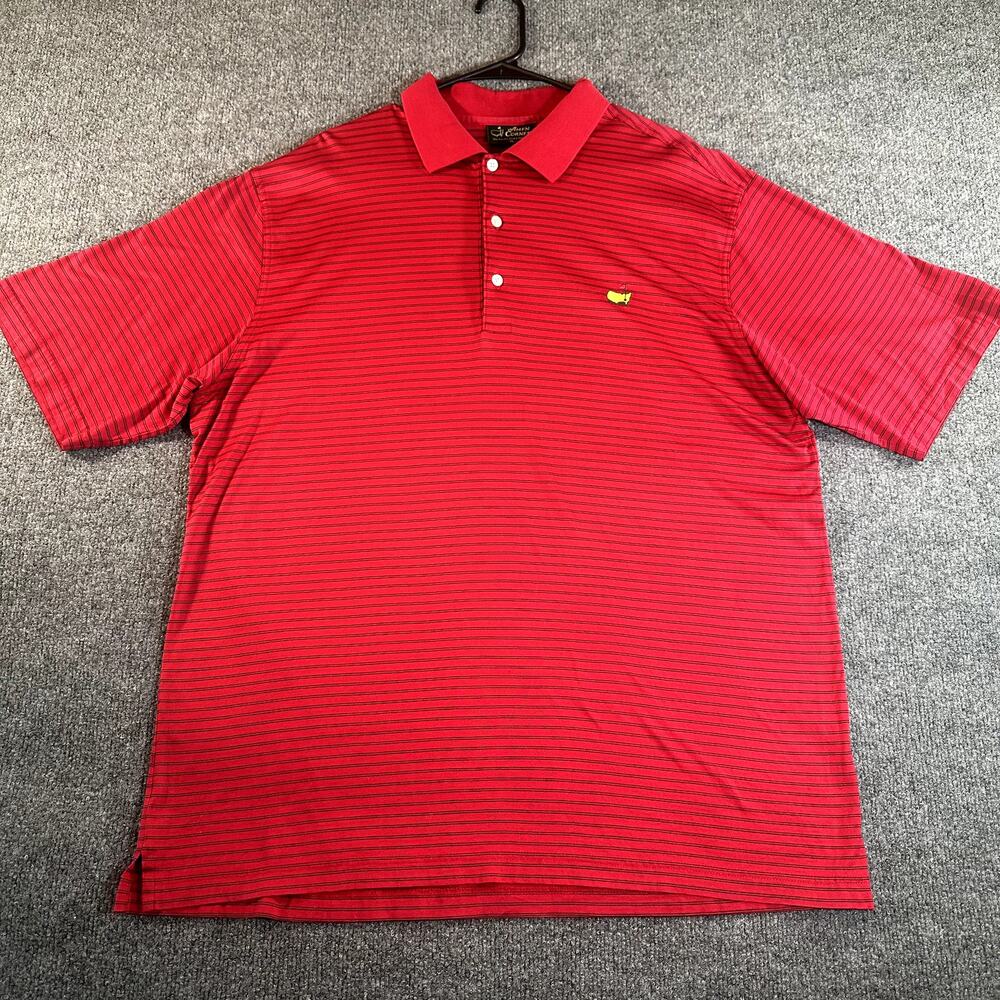Amen Corner MASTERS AUGUSTA Polo Shirt XL Red Mercerized Pima Cotton Golf